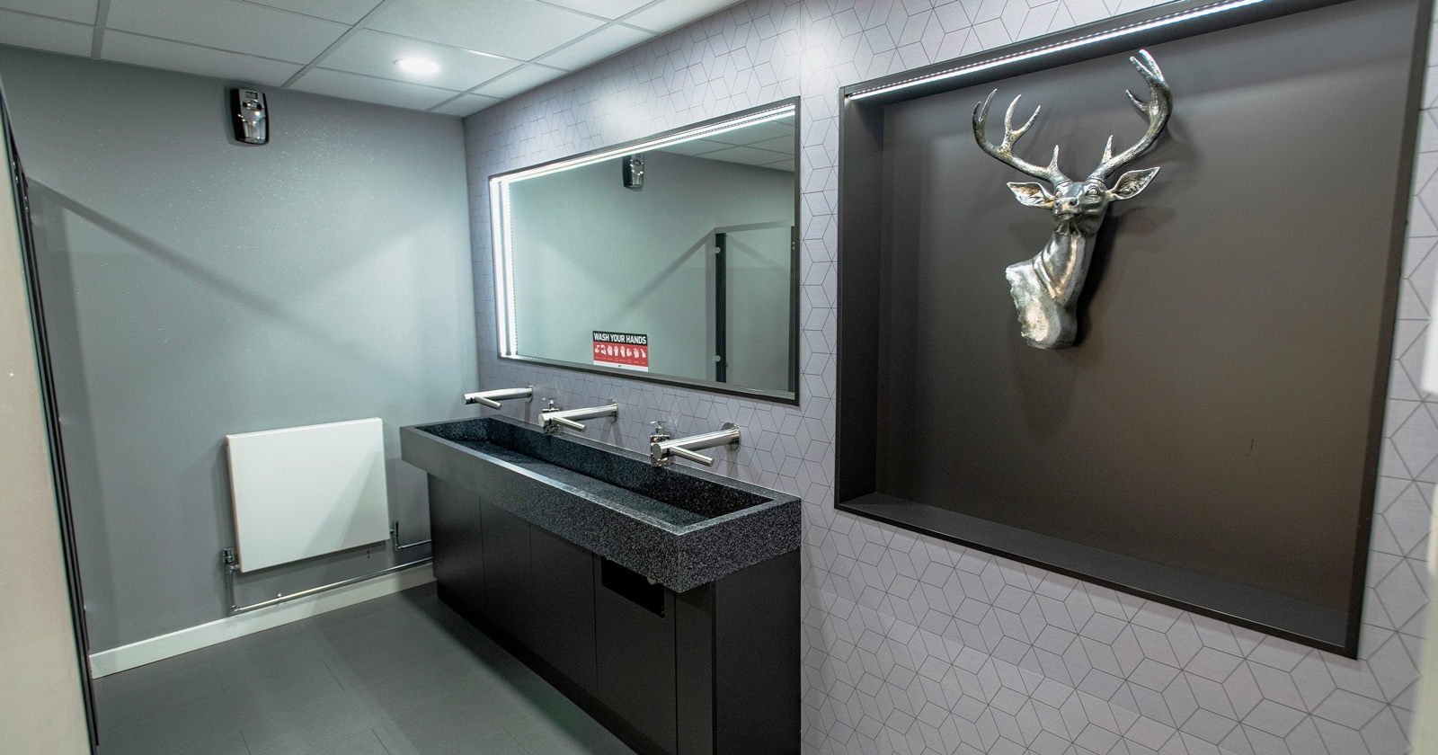 Slimming World Toilet Refurbishment by APSS Joinery with Bespoke Toilet Cubicles and Vanity Units Stag